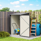 Outsunny Galvanized Steel Garden Shed with Door, 100x104x160 cm, Dark Grey