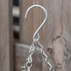 Set of 2 Fake Lisianthus Plants to Hang for Indoor and Outdoor Use with Wicker Pot and Chains, ?25x34cm, Pink and Green - Borgè