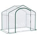 Outsunny Outdoor Greenhouse with Zip Entry and Top Air Vent, in Plastic and Steel, 180x100x152 cm, Transparent