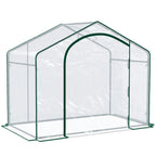 Outsunny Outdoor Greenhouse with Zip Entry and Top Air Vent, in Plastic and Steel, 180x100x152 cm, Transparent