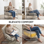 Soft Chenille Living Room Armchair and Bedroom Chair, Beige