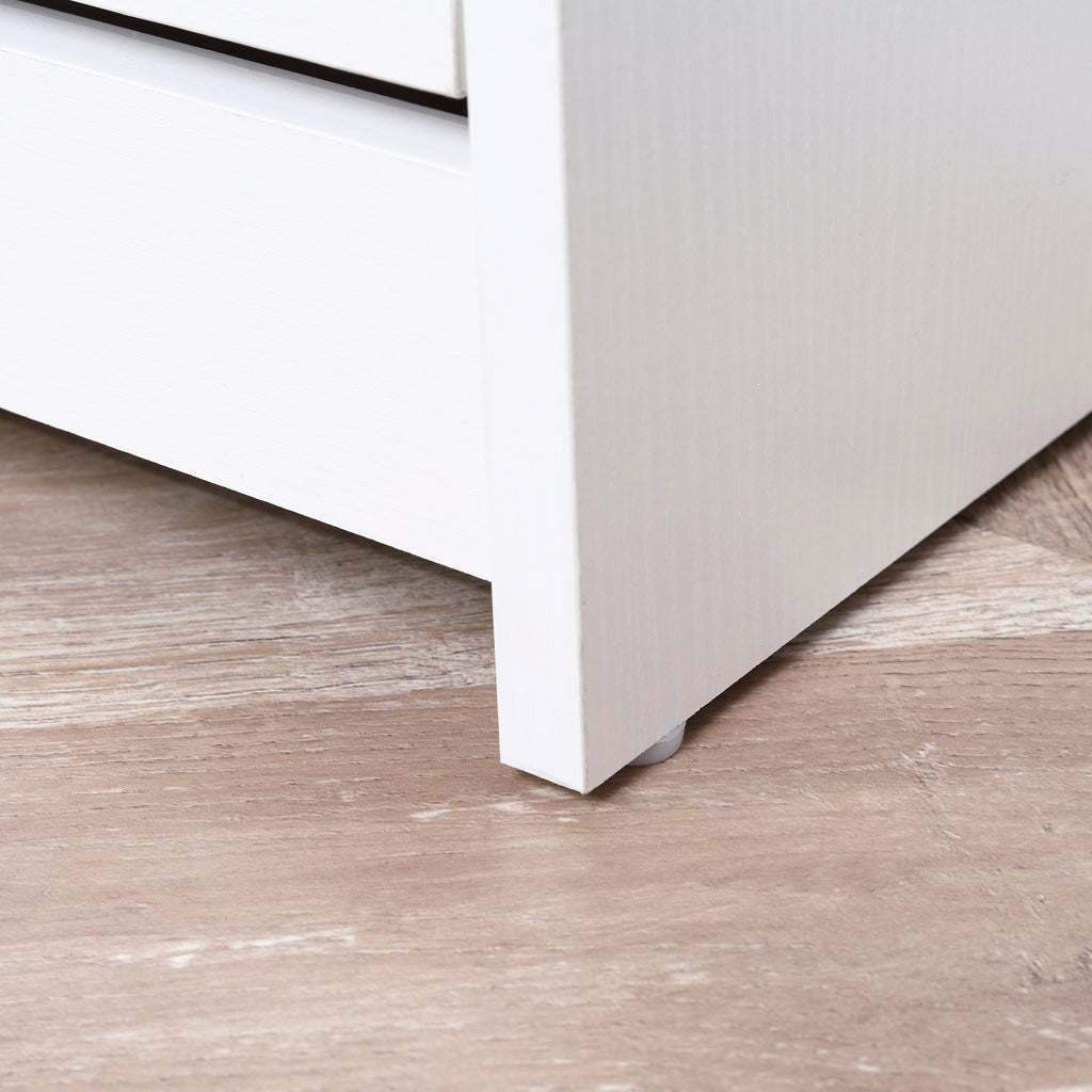 Shoe Rack with 3 Tilt Compartments (18 Pairs of Shoes) and 1 Storage Shelf, White Chipboard, 60 x 24 x 132 cm