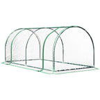Outsunny Steel Tunnel Greenhouse with PVC Cover, 200x100x80 cm, Transparent and Green