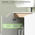 HOMCOM Under Sink Cabinet with 2 Soft-Close Doors for Pedestal-Free Sink, 60x35x57.9 cm, White