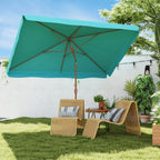 Garden Umbrella 2x3 m with Crank Opening, Tilting and Anti UV 50+, Turquoise