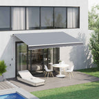 Outsunny 3x2.5m Roller Awning for Doors and Windows, in Aluminum and Anti-UV Polyester, Gray