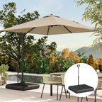 HDPE Cantilever Umbrella Base with Handle and Wheels and Fillable with Water or Sand, 95x95x117 cm, Black