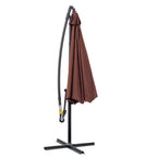 Outsunny 3x2.5m Garden Umbrella with Tilting Arm and Crank, in Steel and Polyester, Brown