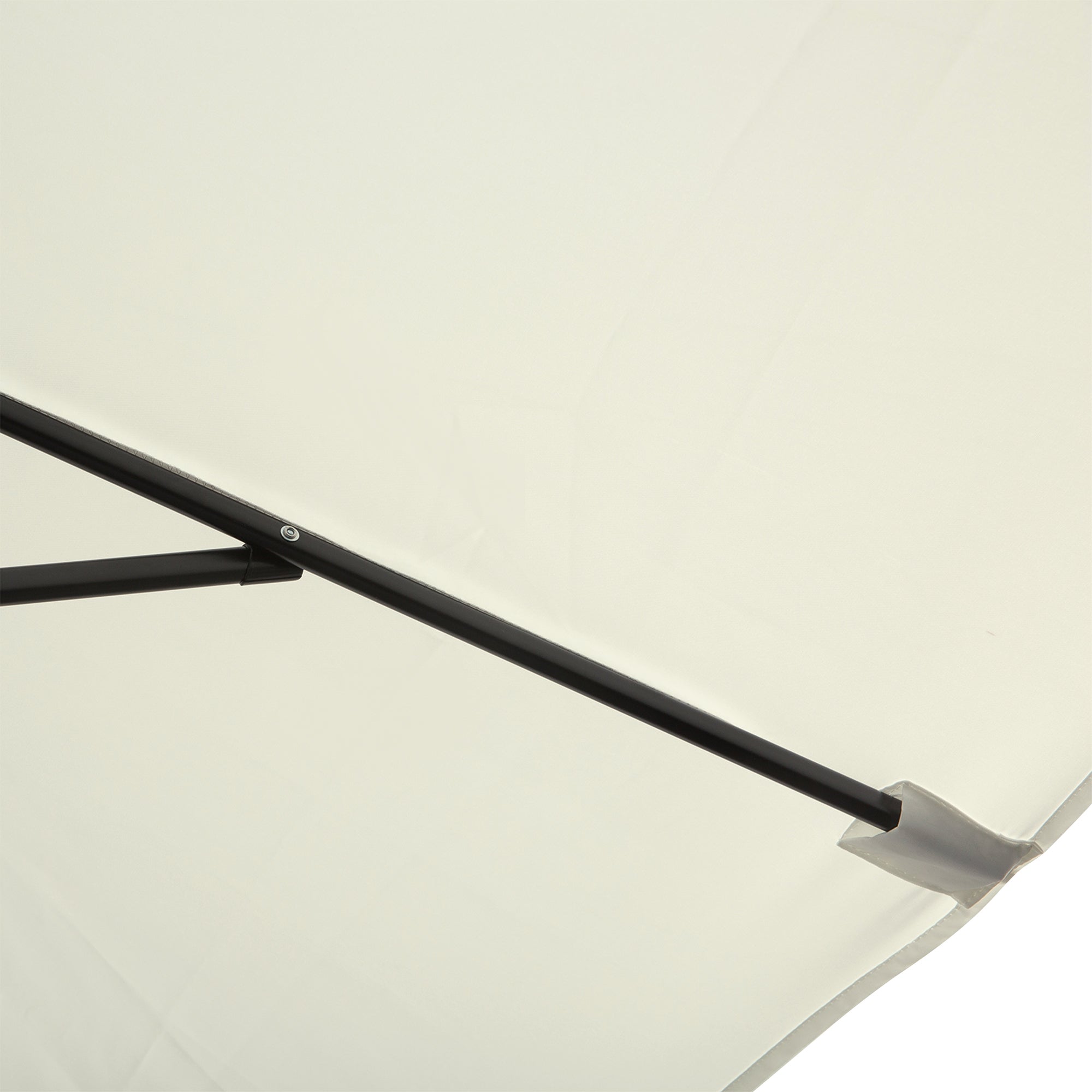 Outsunny 2x3m Rectangular Umbrella, in Aluminum, Metal and Polyester with Adjustable Angle, Cream White and Black