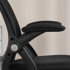 Ergonomic Office Chair with Mesh Backrest and Adjustable Height, 65.5x61.5x88-97.5cm, Black - Borgè