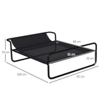 PawHut Raised Dog Bed with Indoor and Outdoor Headrest, 106x81x33 cm, Black