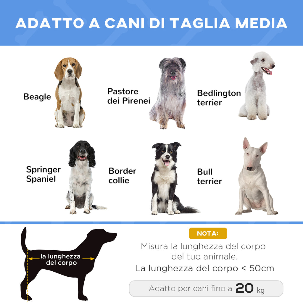 Foldable Raised Dog Bed for Indoor and Outdoor Use in Metal and Oxford Fabric, 76x61x18 cm, Blue