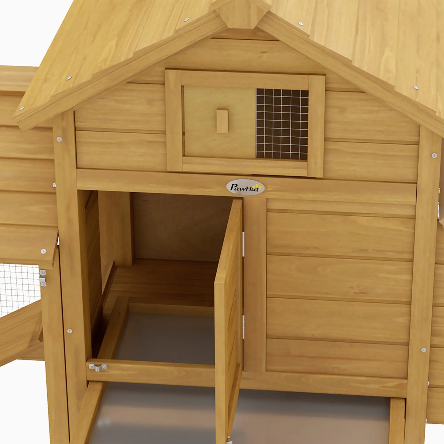 Prefabricated Wooden Chicken Coop for 2 Chickens with Run and Nest for Brooding, 150.5x54x87cm