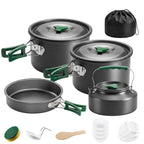 Outsunny Camping Cookware Set for 4-5 People, Aluminum Camping Kitchen, Gray