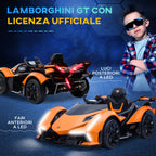 Homcom electric car for children Lamborghini with remote control, LED headlights and music, age 3+ years, orange - Borgè
