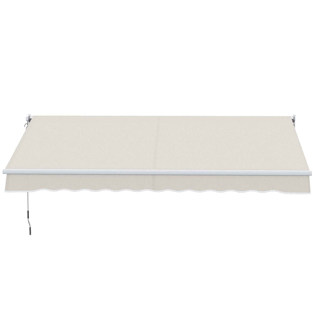 Outsunny 3x2m Adjustable 5°-35° Aluminum and Polyester Awning, Cream White