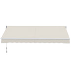 Outsunny 3x2m Adjustable 5°-35° Aluminum and Polyester Awning, Cream White