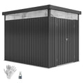 Garden Shed with Acrylic Skylight and Drainage Holes, Steel, 200x258x201 cm, Dark Gray