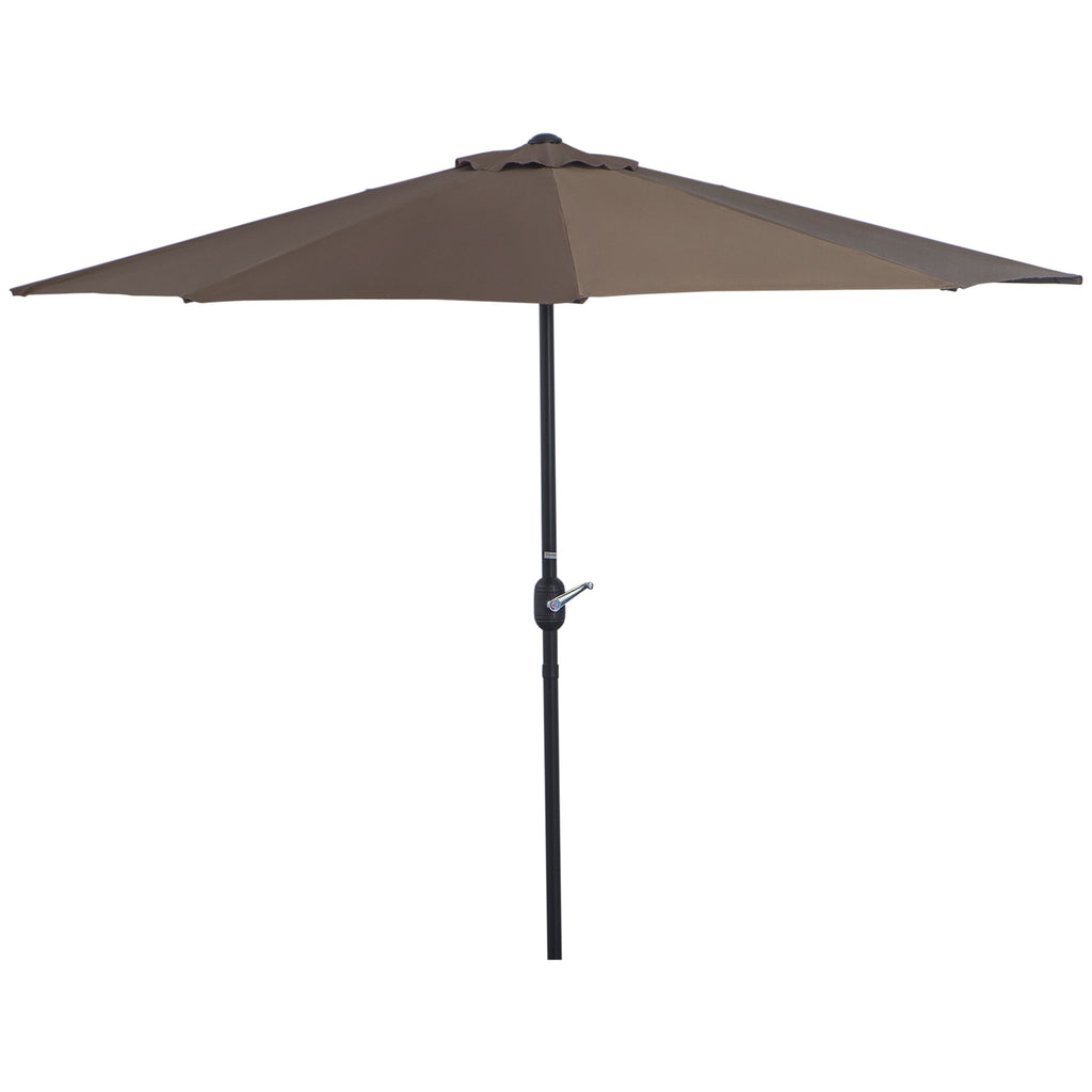 Space-Saving Mezzaluna Wall Umbrella with Crank Opening, Coffee