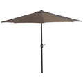 Space-Saving Mezzaluna Wall Umbrella with Crank Opening, Coffee