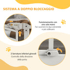 Small and Medium Dog Gate with Automatic Closing, in Steel and PA, 74-100x76 cm, White - Borgè