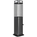 Outdoor Pellet Stove, 6.86 kW, Non-Slip Base, Glass Tube, and Metal Mesh, Black