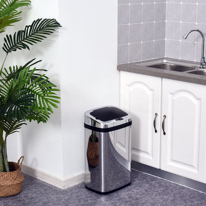 HOMCOM Elegant stainless steel waste bin with electronic opening sensor 30L - Borgè