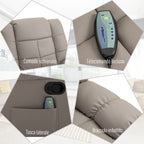 Relax Armchair with 8 Massage Points and 165° Reclining in Faux Leather, Gray - Borgè