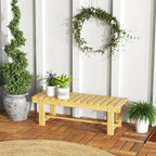 Waterproof 2-Seater Outdoor Bench in Fir Wood, for Garden Terrace, Up to 250kg, 110x38x35cm