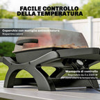 Outsunny 2300W Portable Tabletop Electric Barbecue with Side Shelves, Black.