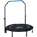 Mini Fitness Trampoline Ø102 cm Foldable with Height-Adjustable Handlebar, Blue
