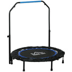 Mini Fitness Trampoline Ø102 cm Foldable with Height-Adjustable Handlebar, Blue