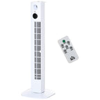45W Tower Fan with 3 Modes and 3 Speeds with 12h Timer and Diffuser, 31.5x31.5x96 cm, White - Borgè