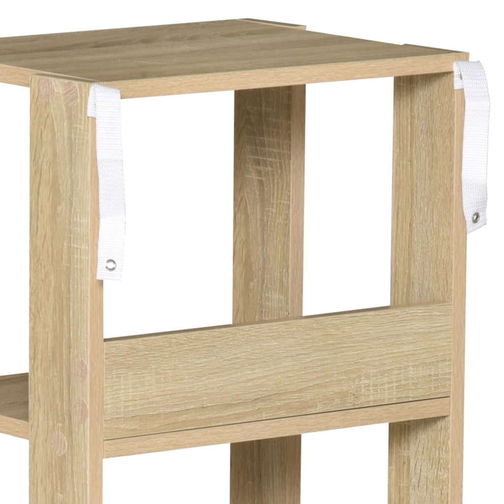 Wall-Mounted Wooden Bookcase with 3 Shelves, Anti-Tip, Non-Slip Feet, 40x29.2x87.9cm