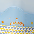 Children's Bed with Sides and Space Fantasy, Age 3-6 Years, 143x74x59cm, Blue