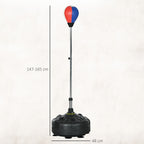 Floor Punching Ball with Fillable Base and Suction Cups, Adjustable Height from 147-165 cm, Black