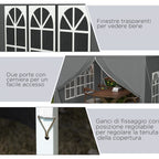 3x3m Folding Outdoor Gazebo with 4 Side Panels, Steel and Oxford Fabric Grey