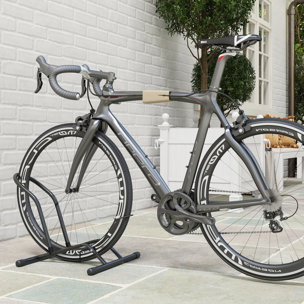 SPORTNOW Bike Rack for Tires < 8.5 cm in Steel, 59x41x38 cm, Black