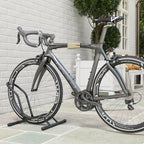 SPORTNOW Bike Rack for Tires < 8.5 cm in Steel, 59x41x38 cm, Black