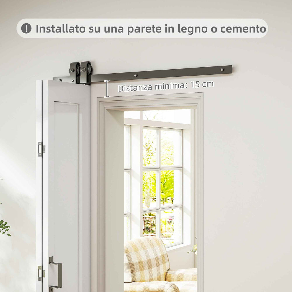 HOMCOM Sliding Folding Bifold Door with Paintable Surface, 70x210 cm, White