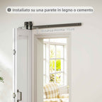 HOMCOM Sliding Folding Bifold Door with Paintable Surface, 70x210 cm, White