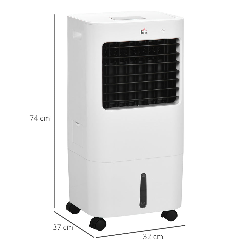 3-in-1 Evaporative Air Cooler and Fan with Ice, 3 Speeds with Timer, 32x37x74 cm, White