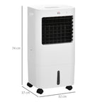 3-in-1 Evaporative Air Cooler and Fan with Ice, 3 Speeds with Timer, 32x37x74 cm, White