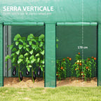 Outsunny 2m² Garden Greenhouse, 2 Roll-Up Doors, 140g/m² Anti-UV PE Cover, 2x1x1.78m, Green