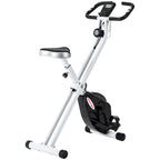 Folding Magnetic Exercise Bike, 8 Levels, LCD Display, Adjustable Wheels and Seat, Black