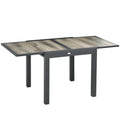 Outsunny Extendable Garden Table for 6 People in Plastic and Aluminum, 80/160x80x75 cm, Beige