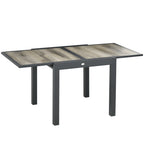 Outsunny Extendable Garden Table for 6 People in Plastic and Aluminum, 80/160x80x75 cm, Beige