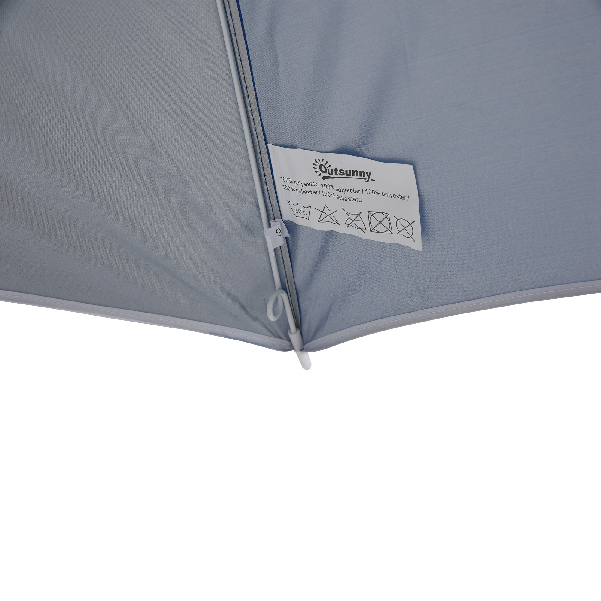 Beach Umbrella with Integrated Awning, in Metal and Polyester, Ø220x220 cm, Blue