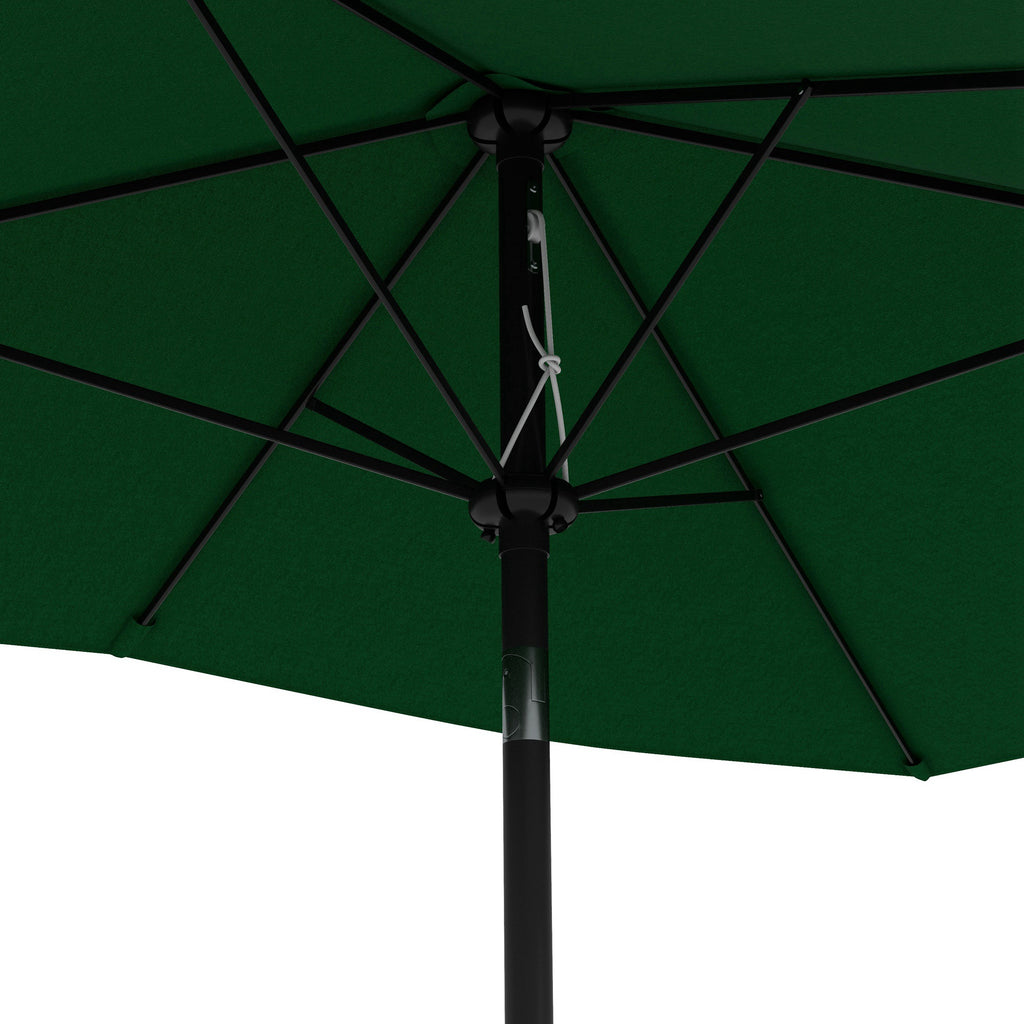 Outsunny 2x3m Rectangular Garden Umbrella with Crank Opening, Green