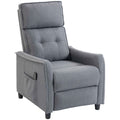 HOMCOM 160° Reclining Massage Chair with Footrest and Remote Control, 69x93x104 cm, Light Grey Linen Effect
